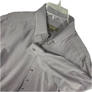 Ermenegildo Zegna Shirt L Purple Check Button Up Long Sleeve Mens‎ Made In Italy